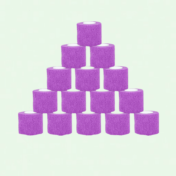 15PCS Disposable Cohesive Tattoo Grip Cover Wrap, Elastic Bandage Handle Grip Tube