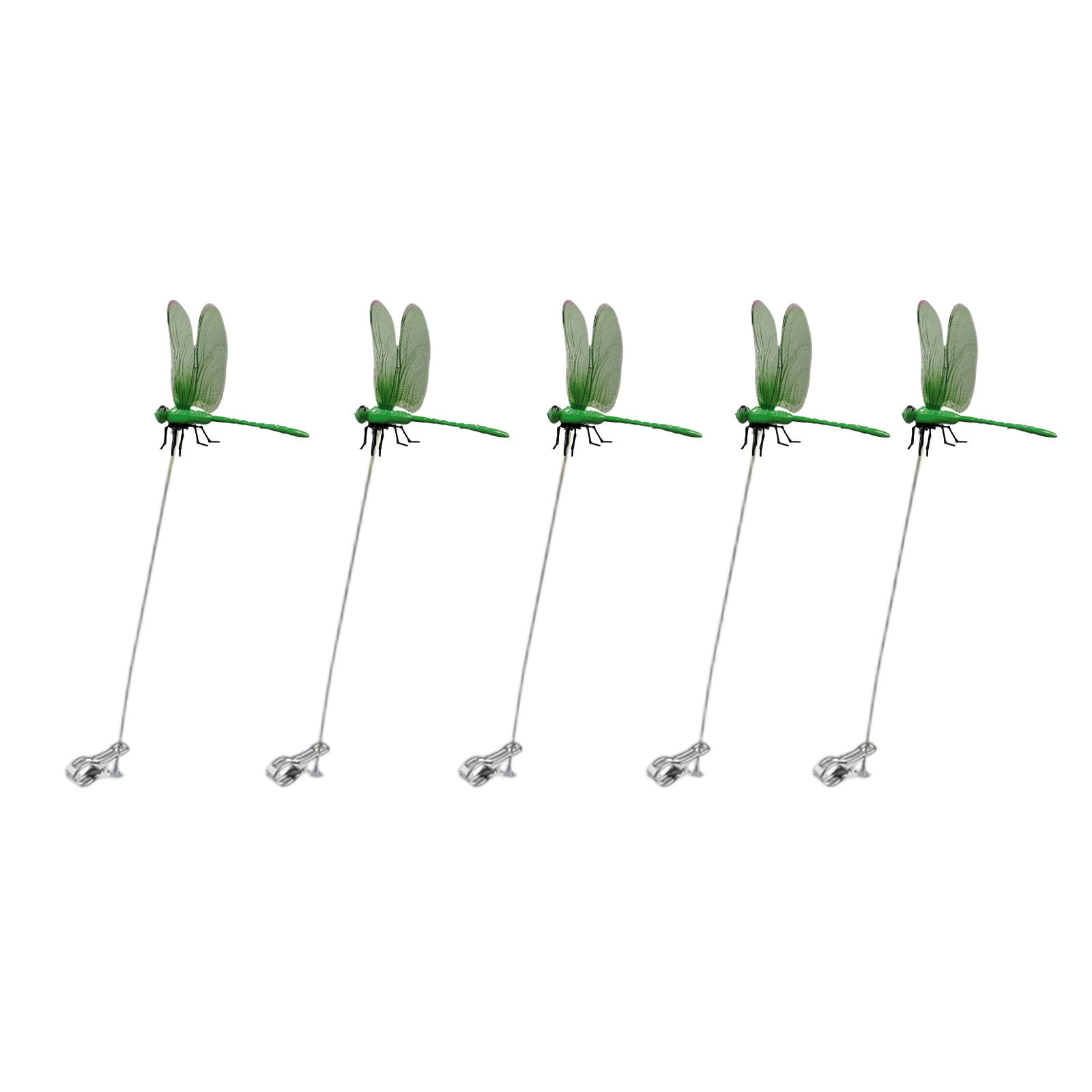 15PCS Dragonfly Clip Bug Repellent Plastic Dragonfly Hat Clips 12.2in Garden Stakes Outdoor Patio Yard Lawn Farmhouse Decorative Accessories (Green)