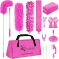 thumbnail image 1 of 15PCS Duster Set for Cleaning, Extendable Air Dusters with 30-100" Extension Pole, Microfiber Washable Dusters for Ceiling Fans, Furniture, Cobwebs, Pink, 1 of 9