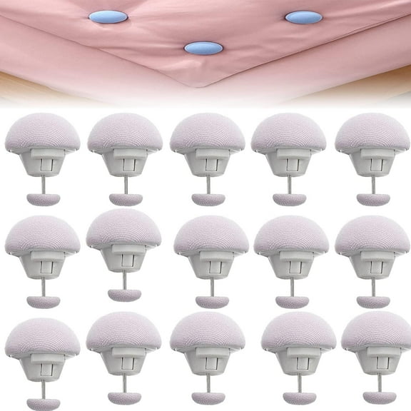 15PCS Duvet Cover Holding Clip, Non-Slip Comforter Clips, One Key to Unlock Duvet Clips Fasteners Pin Fasteners for Quilt Blanket Cushions Curtains, Grey