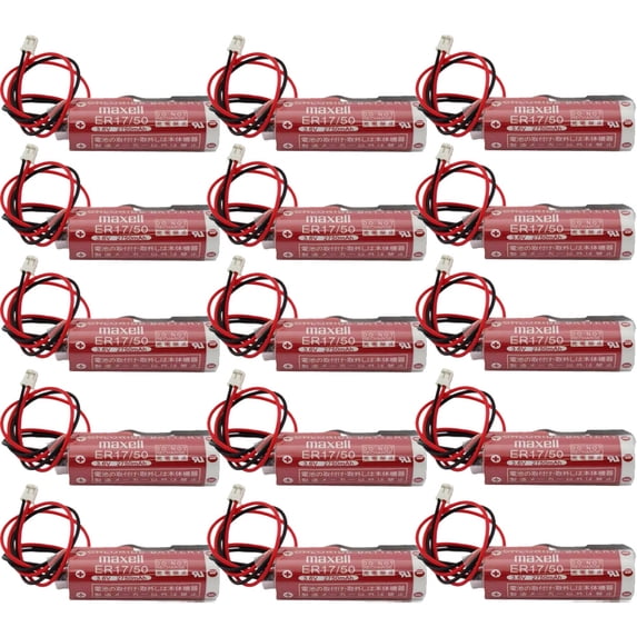 15PCS ER17/50 17/50 3.6V 2750mAh Non-Rechargeable Li Battery for CNC Machine Tools with Plug
