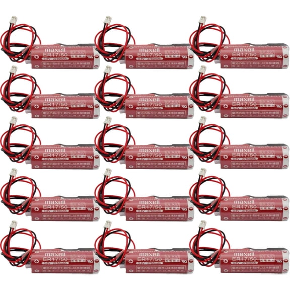 15PCS ER17/50 17/50 3.6V 2750mAh Non-Rechargeable Li Battery for CNC Machine Tools with Plug