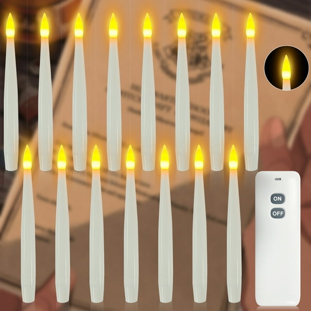 15PCS Floating Flameless Candles with Remote Warm Light Magic Battery