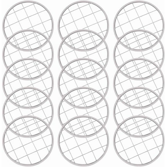 15PCS Flower Frog Lids Mason Jar Holder Lid Insert Flower Glass Bottle Covers Floral Arrangement Organizer Vase Grid Organizer with Square Grids for Regular Mouth Mason Canning Jars