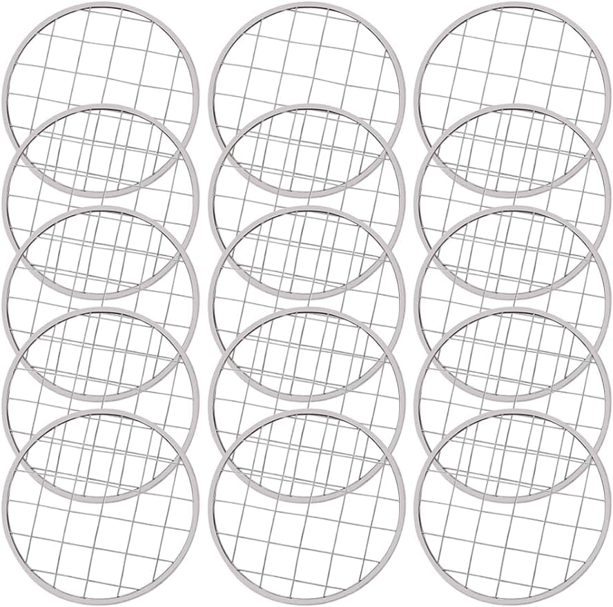 15PCS Flower Frog Lids Mason Jar Lid Holder Metal Flower Lid Grid