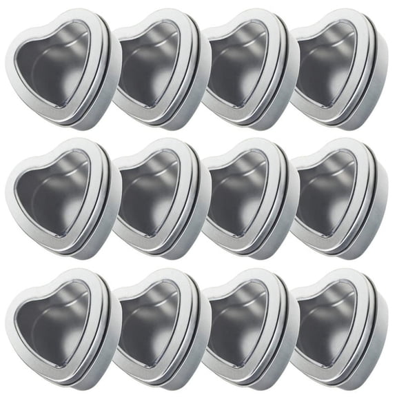 15PCS Heart Shaped Metal Tins Box with Boxes Heart Empty Tin Candies for Valentines Day Birthday