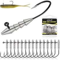 15PCS Hover Rig Jighead Swimbait Jig Heads for Bass Fishing Bass Hooks 1/0 Hover Strolling Rig Kit Fishing Jig Heads 1/16OZ