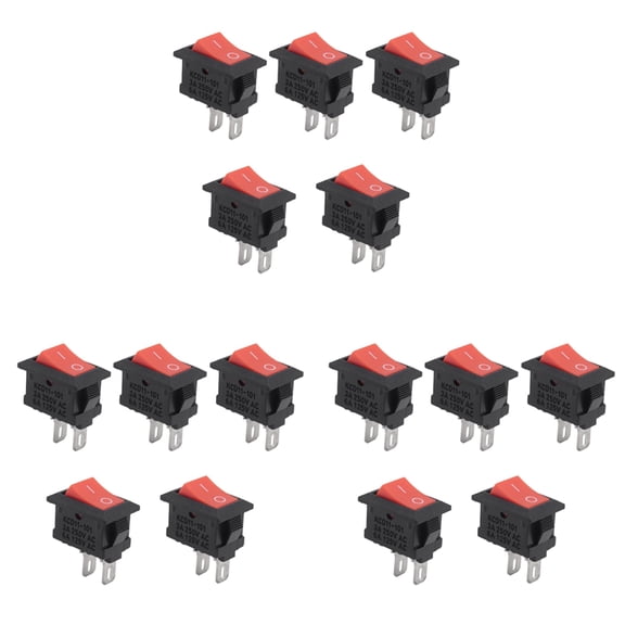 15PCS  KCD11 2Pin 2P Black  Car Rocker Switch 3A 250V 6A 125V AC Button KCD1-11 10X15 10X15 KCD117