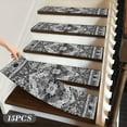 thumbnail image 1 of 15PCS Non-Slip Carpet Stair Treads, 8x30in Polyester Anti-Skid Indoor Runner with Reusable Adhesive, Safe for Kids Elders Pets, Easy Clean,Gray, 1 of 8