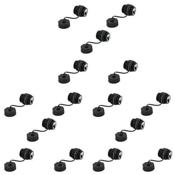 15PCS Panel Mounting RJ45 Waterproof Connector Ethernet LAN Cable Connector with Dust Cap