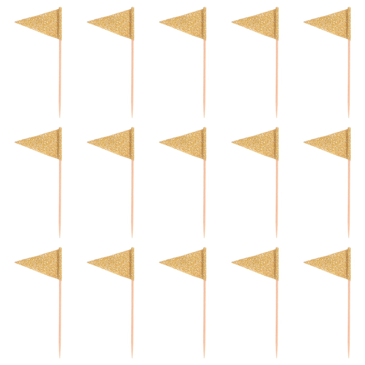 15PCS Sparkling Small Triangle Flag Cake Toppers for New Year Party ...