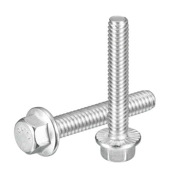 15Pack 1/4-20 x 1-3/4" Flanged Hex Head Bolts, 304 Stainless Steel Flange Hexagon Screws, Flange Hex Drive Screws 5.8 Grade for Machinery Industry Home Appliances, Silver