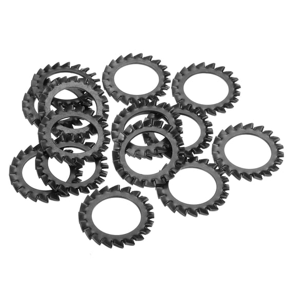 15Pack External Tooth Lock Washer M22 Carbon Steel Serrated Locking Washer Black
