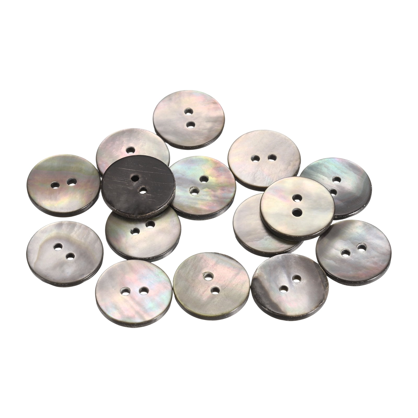 15Pack Natural Shell Button, 2 Hole 18mm Flat Mother of Pearl Buttons ...