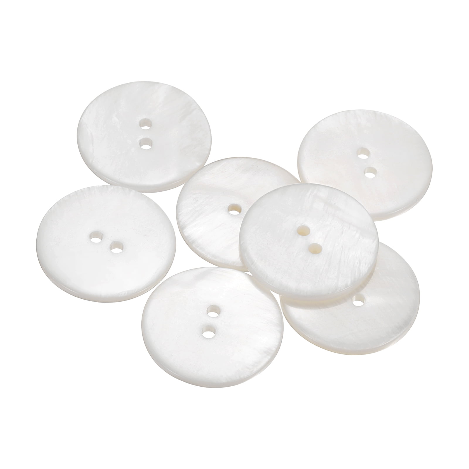 15Pack Natural Shell Button, 2 Hole 23mm Flat Mother of Pearl Button ...