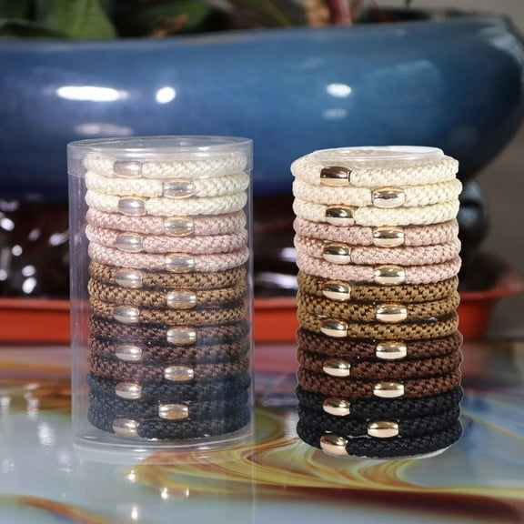 15Pack Pony Hair Ties - Ponytail Holders - No Damage Hair Accessories for Women