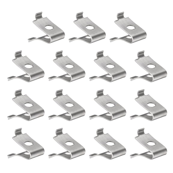 15Pack Shelf Bracket Clips, Stainless Steel Adjustable Shelf Support Clip Metal Shelving Brackets Pins for Kitchen Cabinet Bookcase, Silver
