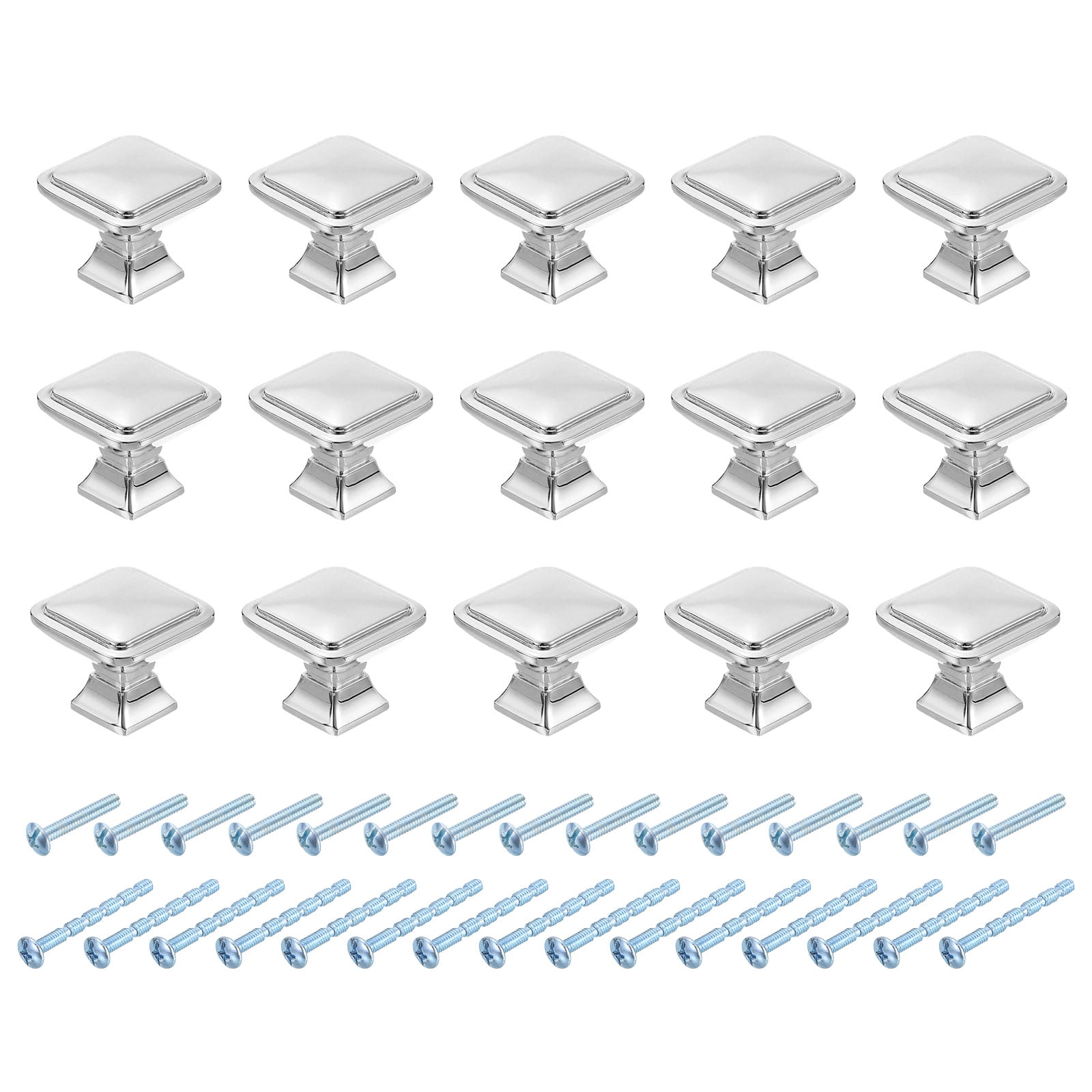 View of 15Pack Square Cabinet Knobs, 1.2 Inch Square Kitchen Cabinet Knob Zinc ...