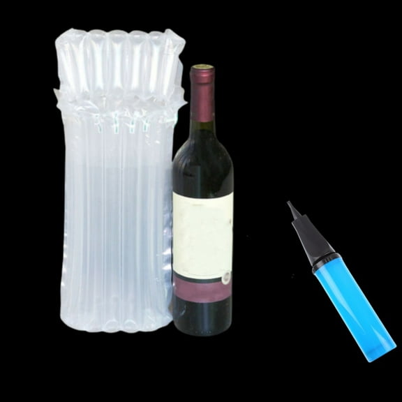 15Pack Wine Bottle Travel Protector Bags Inflatable Bubble Cushion Wrap Air Filled Wine Sleeve for Travel with Pump, for Safety in Transport with Luggage
