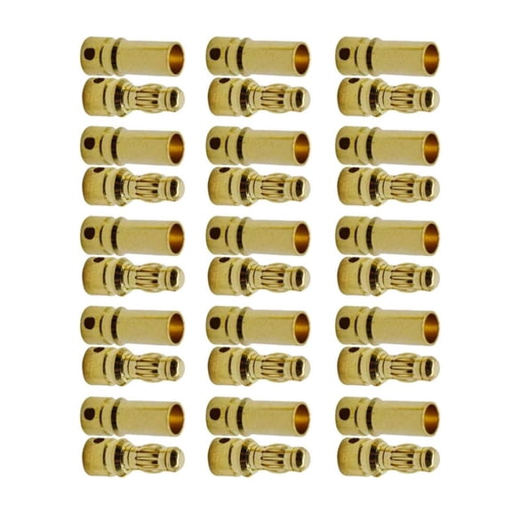 15Pairs 3.5mm Gold Plated Banana Plugs Male and Female Plug for Remote Control Model Motor ESC Copper Connection