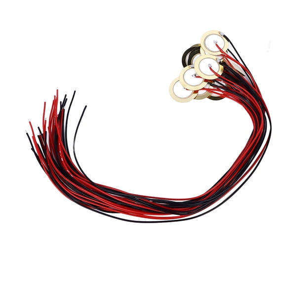 15Pcs 20mm Piezo Discs Transducer Contact Microphone Trigger Sound Sensor with 9.8in Wires