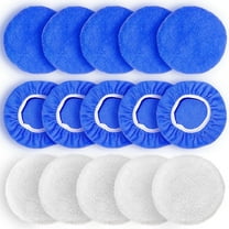 15Pcs 5 to 6 Inch Car Polishing Bonnet Buffing Pads 10*Microfiber 5*Woollen HOT