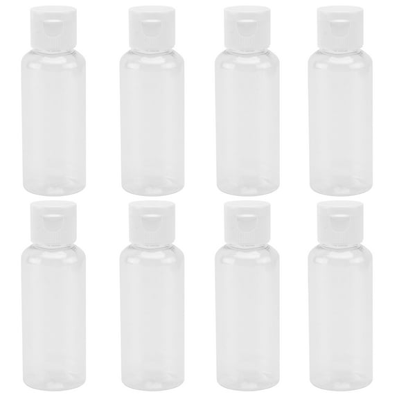 15Pcs 50ml Empty Plastic Sample Bottle Container Jar Pot Vial with Lid Perfect for Emollient Water Shower Gel Emulsion