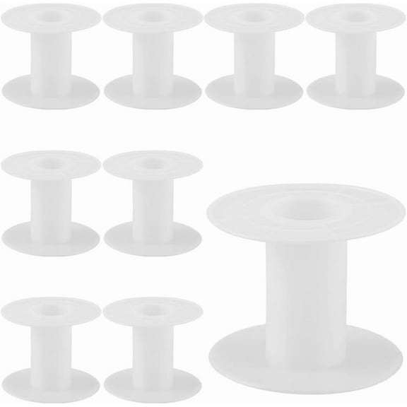 15Pcs 55 x 46mm Empty Spool Ribbon Plastic Spool White Weaving Cord Wire Thread for Sewing Embroidery Yarn Arts Crafts Crochet Stitch Supplies Women Adults White DIY