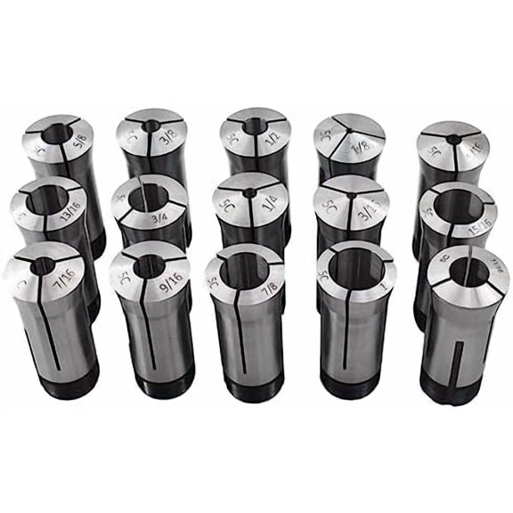 15Pcs 5C Collet Set 1/8-1" Mill Collet Holder Fit for CNC Engraving Machine$$Tools & Hardware Other