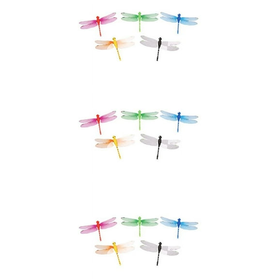 15Pcs 8cm 3D Artificial Dragonflies Fridge Magnet for Home Christmas Wedding Decoration, Colors Randomly Send,15 x Artificial Dragonflies,Random Color