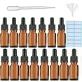 thumbnail image 1 of 15Pcs Amber Glass Dropper Bottles With Black Caps, Measured Pipette, Funnel and Labels5ML Glass Eye Dropper Bottles for Essential Oil Pipette Refillable, 1 of 9
