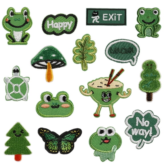 15Pcs Animal Pattern Iron On Polyester Patches For Kids Clothing Jackets Hat Adhesive Embroidered Appliques for Sewing