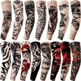thumbnail image 1 of 15PCS Temporary Tattoo Arm Sleeves, UPF 50 UV Sun Protection Arm Sleeves Unisex Stretchable Cosplay Accessories, 1 of 7