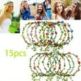 thumbnail image 1 of 15Pcs Assorted Colors Flower Crown Wreath Headband Garland, Multicolor Floral Headbands for Wedding Festival Vacation Fairy Outdoor Party Photography Props, 1 of 5