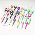 thumbnail image 1 of 15Pcs Beadable Pens Black Ink Bead DIY Pens Badge Reel Ballpoint Pull Clip Pen for Nurse Worker Teacher Blue, Purple, Pink, Yellow, Green, Orange, White, Gray, Black, Brown, 1 of 7