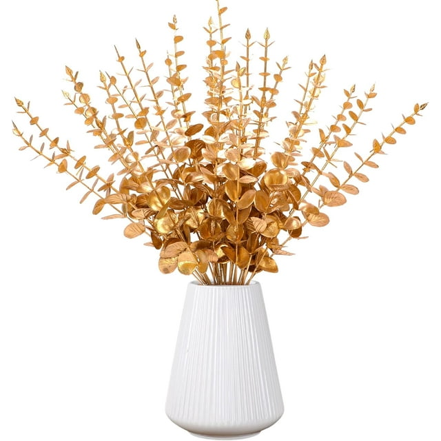 15Pcs Black Artificial Eucalyptus Leaves Eucalyptus Stems Decor