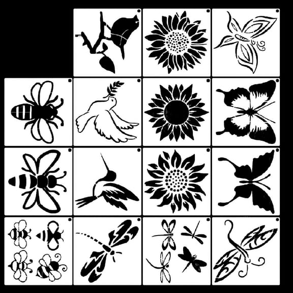 15Pcs Butterfly PET Drawing Templates for Craft Making Wall Decoration Wood Sign