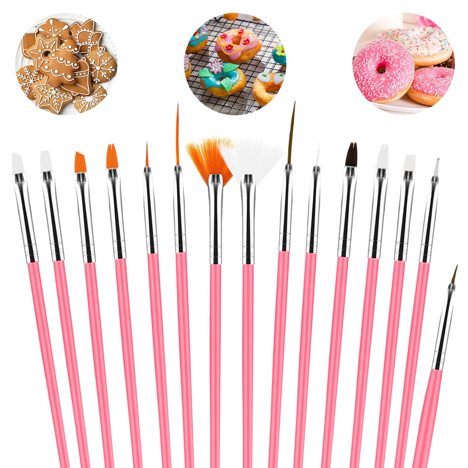 8 Pcs Christmas Cake Decorating Brushes - Food Fondant & Cookie Painting Tools For Holiday Baking | Fondant Gum Paste Tool Set 1 thumbnail image