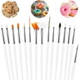 thumbnail image 1 of 15Pcs Cake Decorating Brushes, Cake Painting Brushes Kit Food Safe Paint Brushes Multiple Function Cookie Brushes Fondant Sugar DIY Tool Set Candy Icing Pastry Brush for Baking(White), 1 of 8