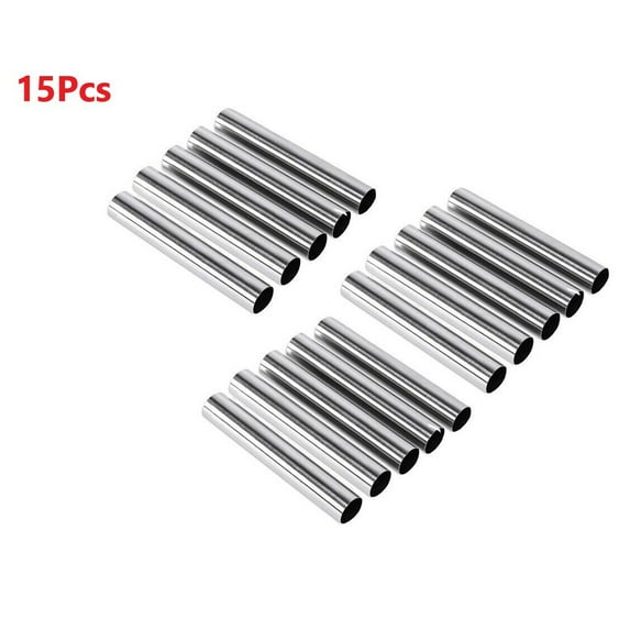 15Pcs Cannoli Tubes, Stainless Steel Cannoli Forms Non-stick Cream horn Danish Pastry Molds for Croissant Shell Cream Roll, 0.78*4.65inch