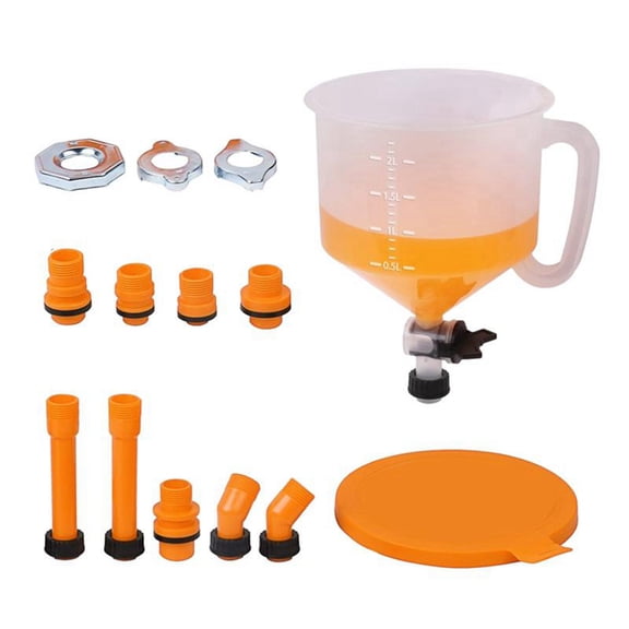 15Pcs Car Accessories Fit Universal Vehicles Pour Oil Tool Spill Proof Coolant Filling Kit Plastic Filling Funnel Spout