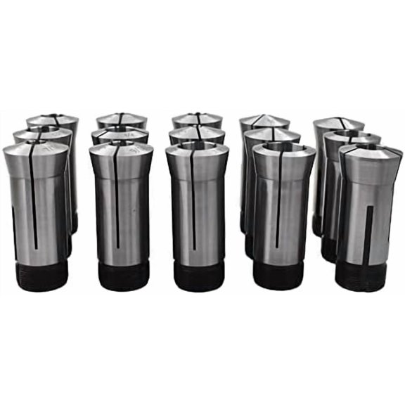 15Pcs Carbon Steel 5C Round Collet Set 1/8-1 Inch x 16ths Fit for Machining Turning$$Tools & Hardware Other
