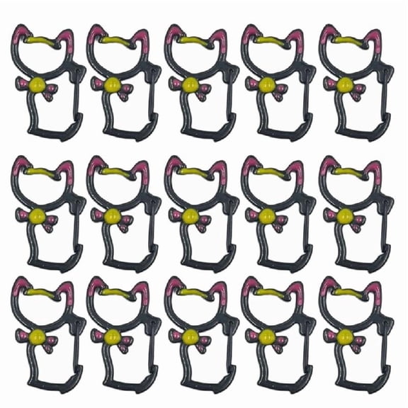 15Pcs Cats Shaped Lobster Clasp Keychain Hook Metal Lanyard Spring Clip