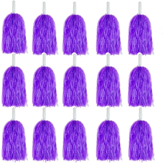 15Pcs Cheerleading Pom Poms Plastic Cheerleader Pom Poms for Sports Squads Dancing Party Football Basketball Spirit Sports Stage Performance Celebration (Purple)