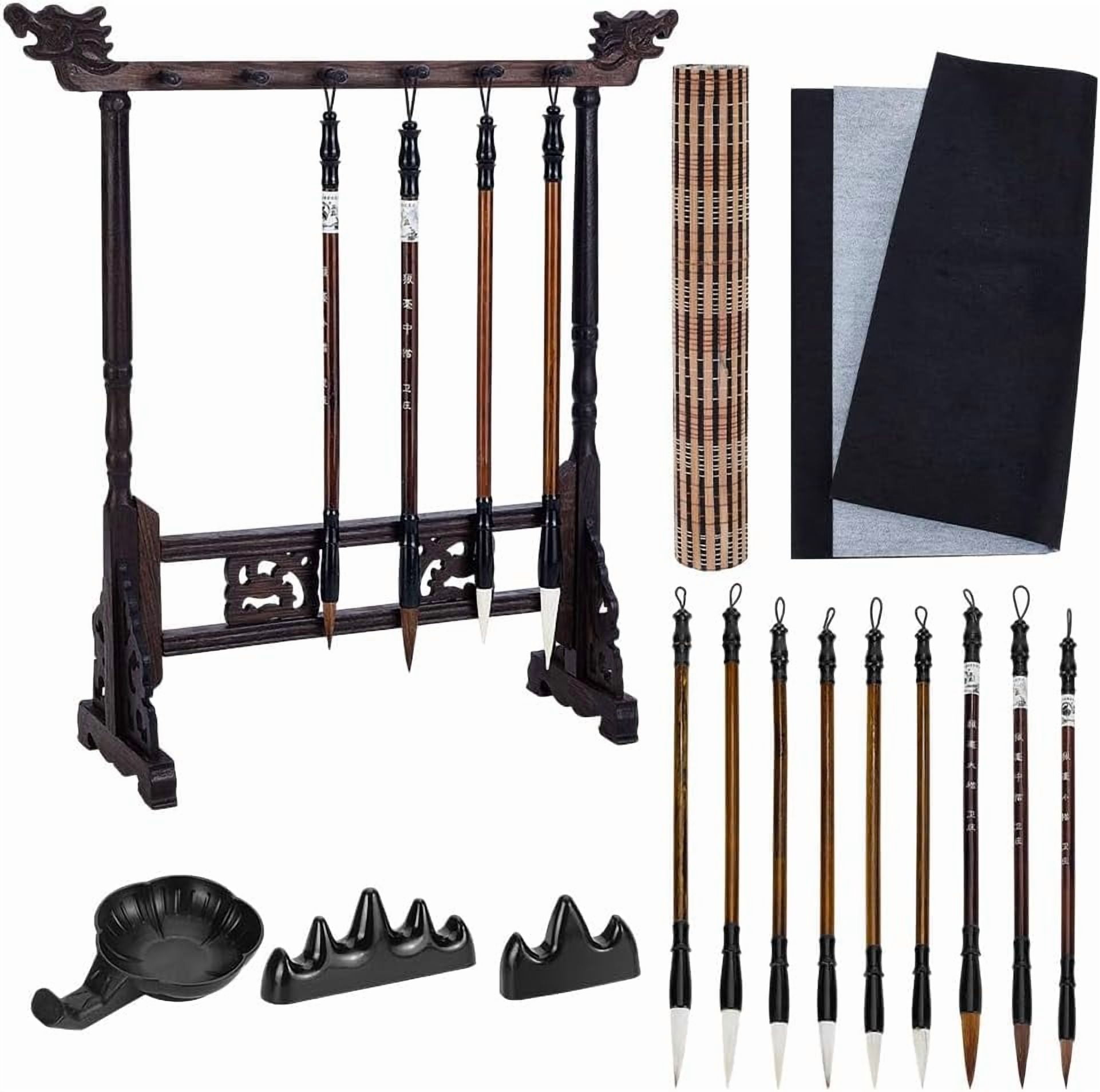 15Pcs Chinese Calligraphy Brushes Set Kanji Japanese Sumi Painting Writing Drawing Brush Kit