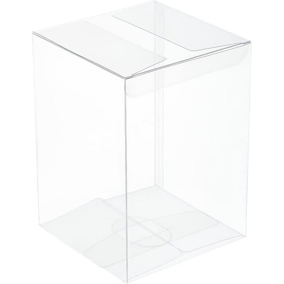 15Pcs Clear Gift Boxes Rectangle Transparent PVC Favor Boxes 3.9x3.9x5.5''