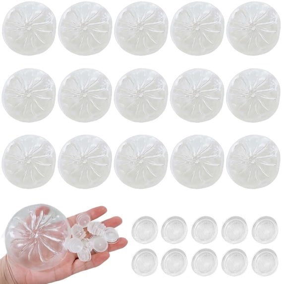15Pcs Clear Skin DIY Dumpling Squishy Stress Ball Value Pack for Large Event Favors and Comprehensive Squeeze Handcrafting