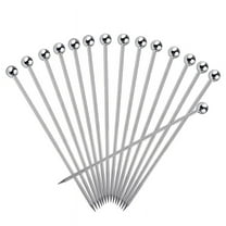 15Pcs Cocktail Picks, 4 Inch Reusable Stainless Steel Picks Cocktail Toothpicks for Olives Appetizers Sandwich