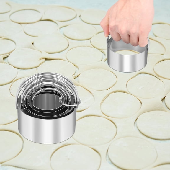 15Pcs Cookie Cutter Set Square/Round 430 Stainless Steel Pastry Scone Cutter with Ergonomic Handle Dishwasher Safe for Cookie Cake Donut Pancake