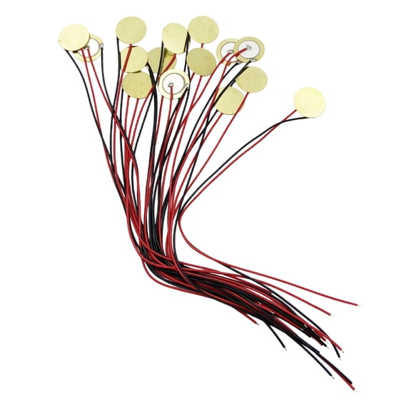 15Pcs Direct Supply Piezo Pickup with Wire, 27MM Copper Buzzer for Acoustic Guitar Drum